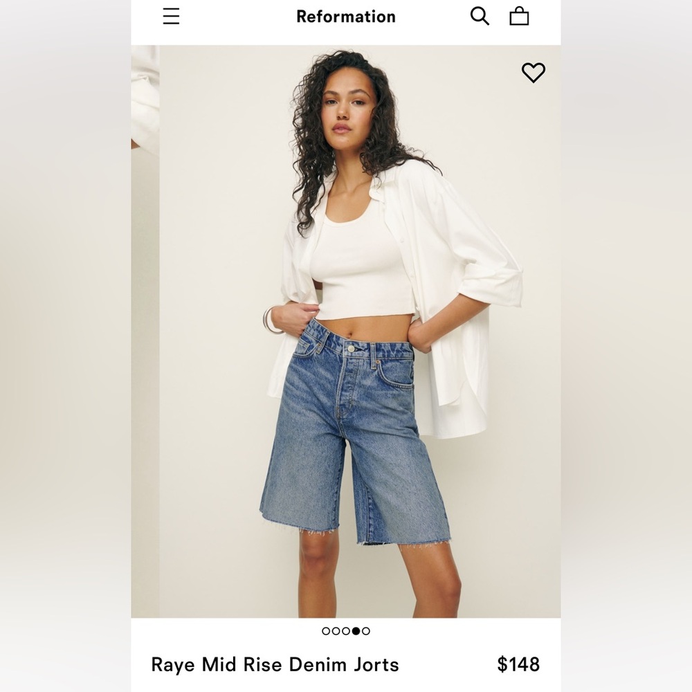 Reformation denim shorts